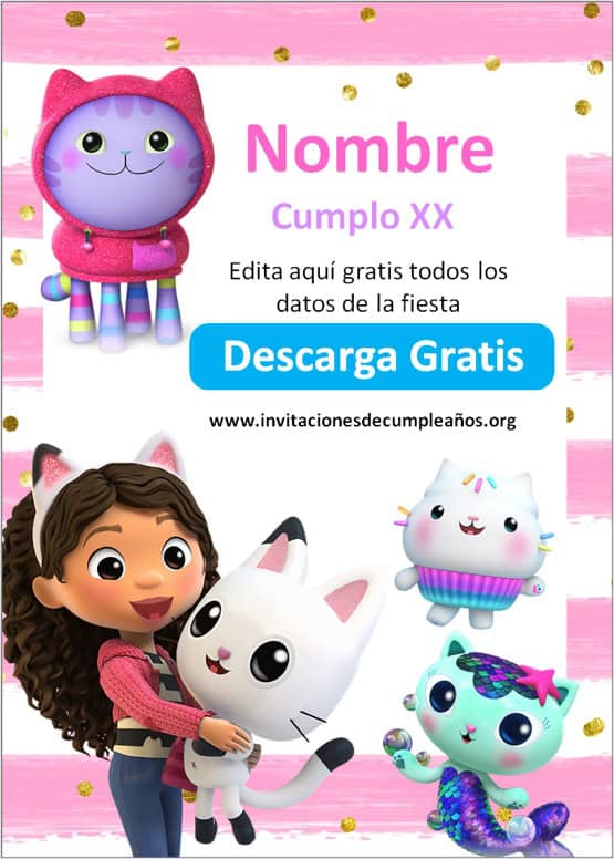 Como hacer Invitación de gaby casa de muñecas - gabbys dollhouse en el  celular - Aprende Facil